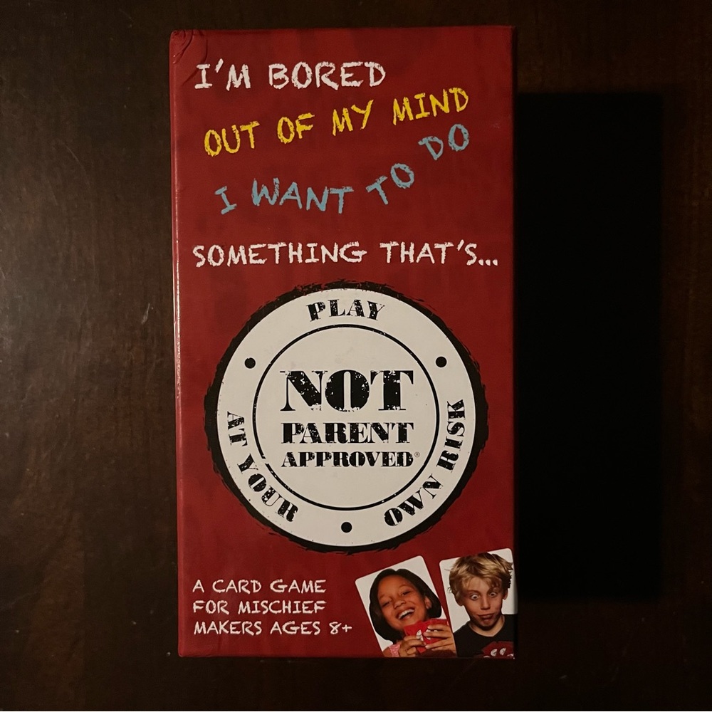 Not Parent Approved A Card Game for Mischief Makers Kids Family Game Night NEW